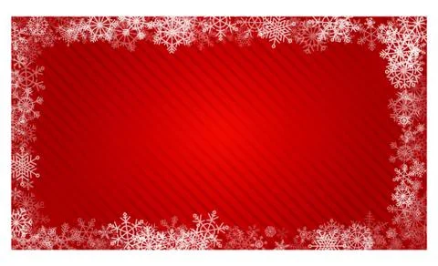 Vector Bright red gradient background with snowflakes Stock Illustration