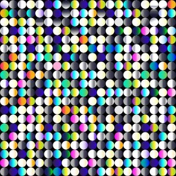 Vector bright seamless pattern with colorful shiny sequins. Stock Illustration
