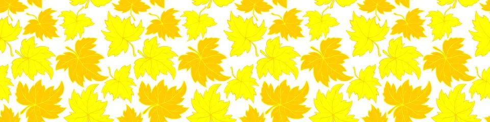 Vector bright seamless pattern with falling yellow and orange golden leaves i Stock Illustration