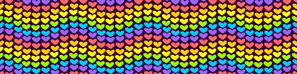 Vector bright seamless pattern in the form of Gay and LGBTQIA Pride Flag made Illustrazione stock