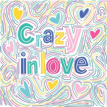 Vector bright seamless pattern with hand drawn hearts romantic Stock Illustration