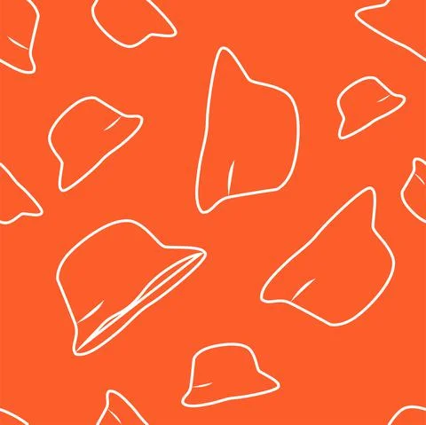 Vector. Bright seamless pattern with simple contour silhouettes of panama. Illustrazione stock