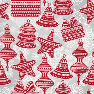 Vector  bright seamless winter pattern Stock Illustration