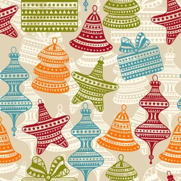 Vector  bright seamless winter pattern Illustrazione stock