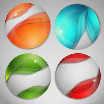 Vector bright spheres set Stock Illustration
