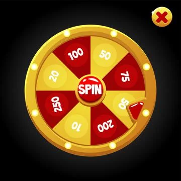 Vector bright spin wheel for playing with numbers. Illustrazione stock