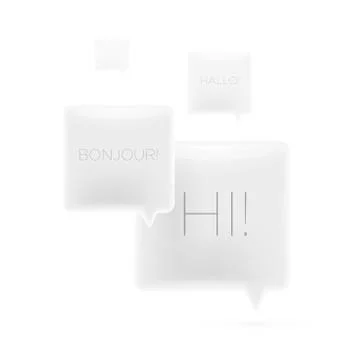 Vector bright square white speech bubble group. Stock Illustration