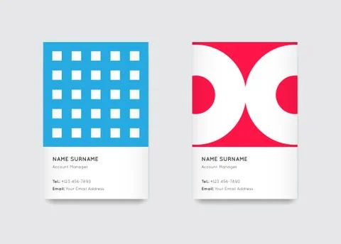 Vector Bright Trendy Vertical Business Card Set Stock Illustration