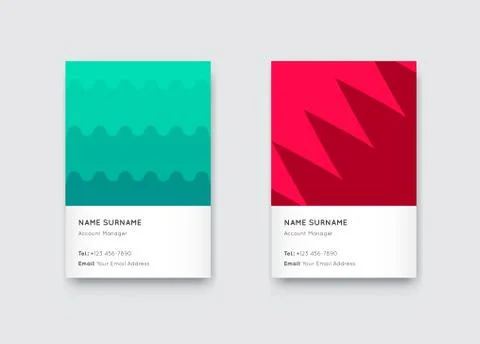 Vector Bright Trendy Vertical Business Card Set Stock Illustration