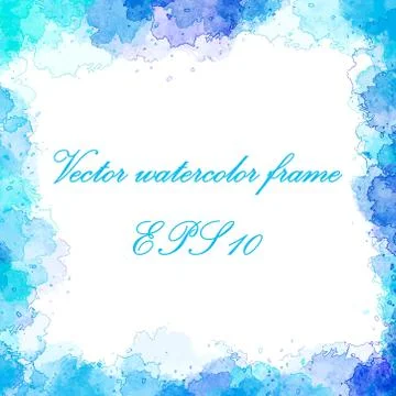 Vector bright watercolor square frame Stock Illustration