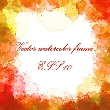 Vector bright watercolor square frame Stock Illustration