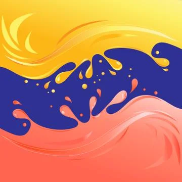 Vector bright yellow citrus and strawberry juices Illustrazione stock