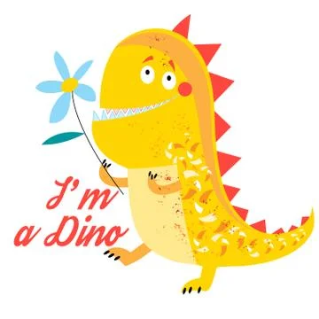 Vector of brightly amusing dinosaur Stock Illustration