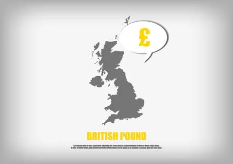 Vector : British map and British Pound in bubble quote Stock Illustration