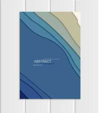 Vector brochure A5 or A4 format abstract uneven blue shapes design element Ilustração Stock