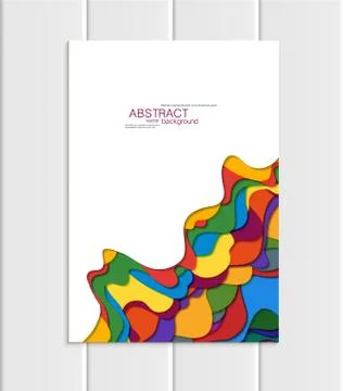 Vector brochure A5 or A4 format abstract uneven colorful shapes design element Ilustração Stock