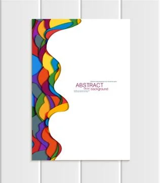 Vector brochure A5 or A4 format abstract uneven colorful shapes design element Ilustração Stock