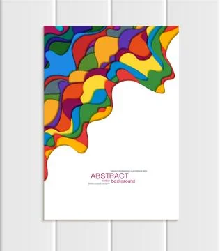 Vector brochure A5 or A4 format abstract uneven colorful shapes design element Ilustração Stock