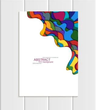 Vector brochure A5 or A4 format abstract uneven colorful shapes design element Ilustração Stock