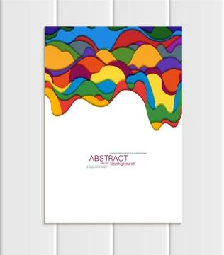 Vector brochure A5 or A4 format abstract uneven colorful shapes design element Ilustração Stock