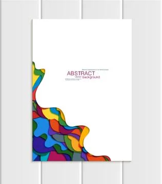 Vector brochure A5 or A4 format abstract uneven colorful shapes design element Stock Illustration