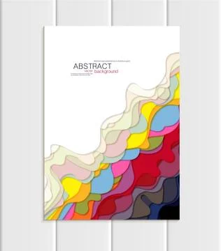 Vector brochure A5 or A4 format abstract uneven colorful shapes design element Ilustração Stock