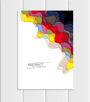 Vector brochure A5 or A4 format abstract uneven colorful shapes design element Ilustração Stock