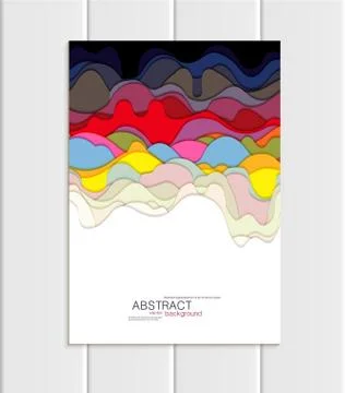 Vector brochure A5 or A4 format abstract uneven colorful shapes design element Stock Illustration