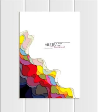 Vector brochure A5 or A4 format abstract uneven colorful shapes design element Ilustração Stock