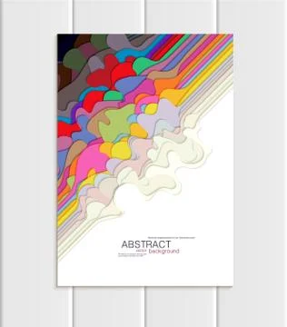 Vector brochure A5 or A4 format abstract uneven colorful shapes design element Ilustração Stock