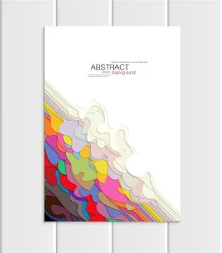 Vector brochure A5 or A4 format abstract uneven colorful shapes design element Stock Illustration