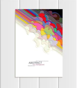 Vector brochure A5 or A4 format abstract uneven colorful shapes design element Ilustração Stock