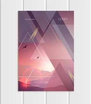 Vector brochure A5 or A4 format abstract uneven colorful shapes design element Stock Illustration