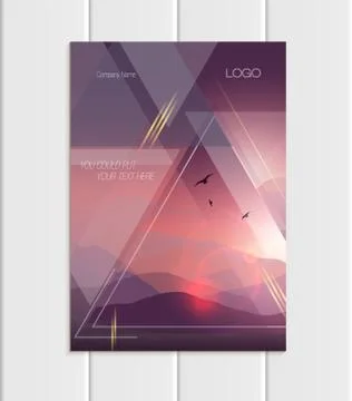 Vector brochure A5 or A4 format abstract uneven colorful shapes design element Illustrazione stock