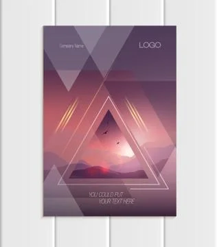 Vector brochure A5 or A4 format abstract uneven colorful shapes design element Stock Illustration