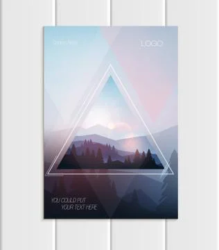 Vector brochure A5 or A4 format abstract uneven colorful shapes design element イラスト素材