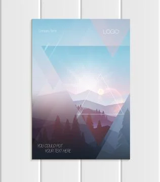 Vector brochure A5 or A4 format abstract uneven colorful shapes design element Stock Illustration