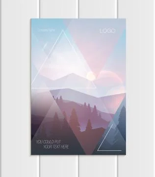 Vector brochure A5 or A4 format abstract uneven colorful shapes design element Stock Illustration