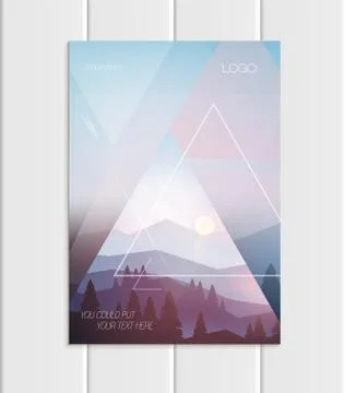 Vector brochure A5 or A4 format abstract uneven colorful shapes design element Illustrazione stock