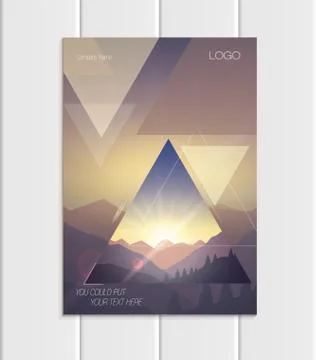 Vector brochure A5 or A4 format abstract uneven colorful shapes design element Illustrazione stock