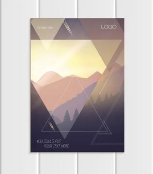 Vector brochure A5 or A4 format abstract uneven colorful shapes design element Illustrazione stock