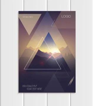Vector brochure A5 or A4 format abstract uneven colorful shapes design element Illustrazione stock