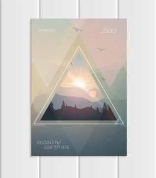 Vector brochure A5 or A4 format abstract uneven colorful shapes design element Illustrazione stock