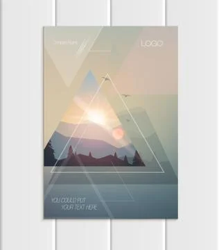 Vector brochure A5 or A4 format abstract uneven colorful shapes design element Illustrazione stock