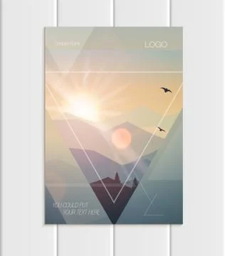 Vector brochure A5 or A4 format abstract uneven colorful shapes design element Stock Illustration