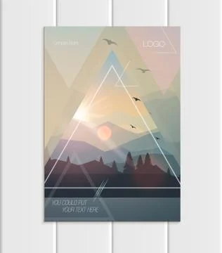 Vector brochure A5 or A4 format abstract uneven colorful shapes design element イラスト素材