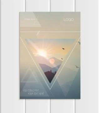 Vector brochure A5 or A4 format abstract uneven colorful shapes design element Illustrazione stock