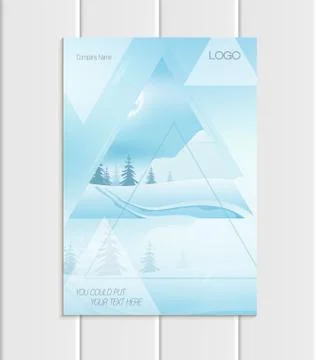 Vector brochure A5 or A4 format Christmas New Year 2018 design element corporate Stock Illustration