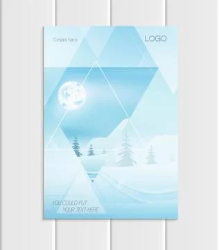 Vector brochure A5 or A4 format Christmas New Year 2018 design element corporate Stock Illustration