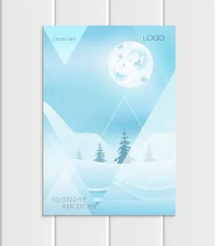 Vector brochure A5 or A4 format Christmas New Year 2018 design element corporate Stock Illustration